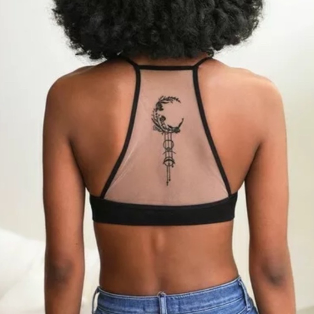 Black Crescent Moon Dream Catcher Boho Bralette